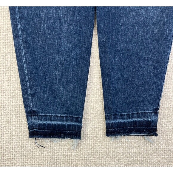 Spanx Jeans Women's M Skinny Slimming Stretch Pull On Blue Distressed Jeggings - Picture 10 of 12